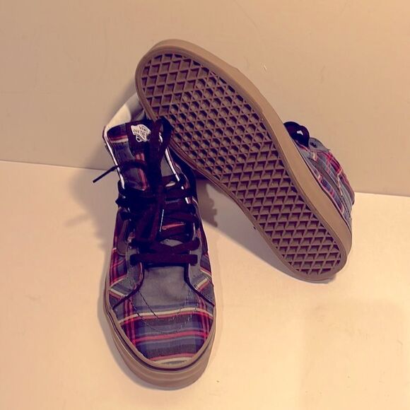 Vans hi top plaid unisex canvas sneakers - Picture 3 of 4